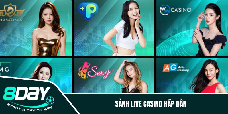 Sảnh Live casino hấp dẫn